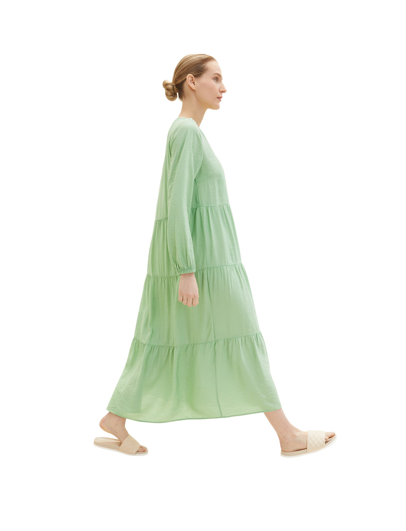 Tom Tailor - maxi dress with volants - sommerkjoler - okra green - 1