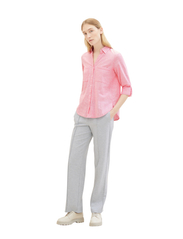 Tom Tailor - blouse with slub structure - long-sleeved shirts - carmine pink - 2