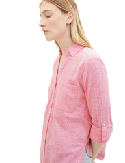 Tom Tailor - blouse with slub structure - long-sleeved shirts - carmine pink - 5