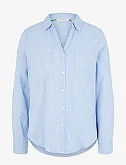Tom Tailor - blouse with slub structure - long-sleeved shirts - dreamy blue - 0