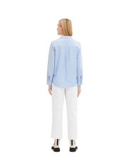Tom Tailor - blouse with slub structure - long-sleeved shirts - dreamy blue - 4