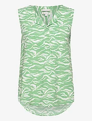 Tom Tailor - blouse top printed - Ærmeløse bluser - green small wavy design - 0