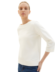 Tom Tailor - structured sweatshirt - naisten - whisper white - 1