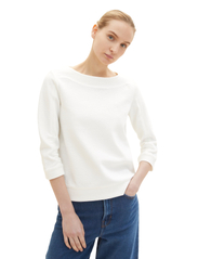 Tom Tailor - structured sweatshirt - laveste priser - whisper white - 4
