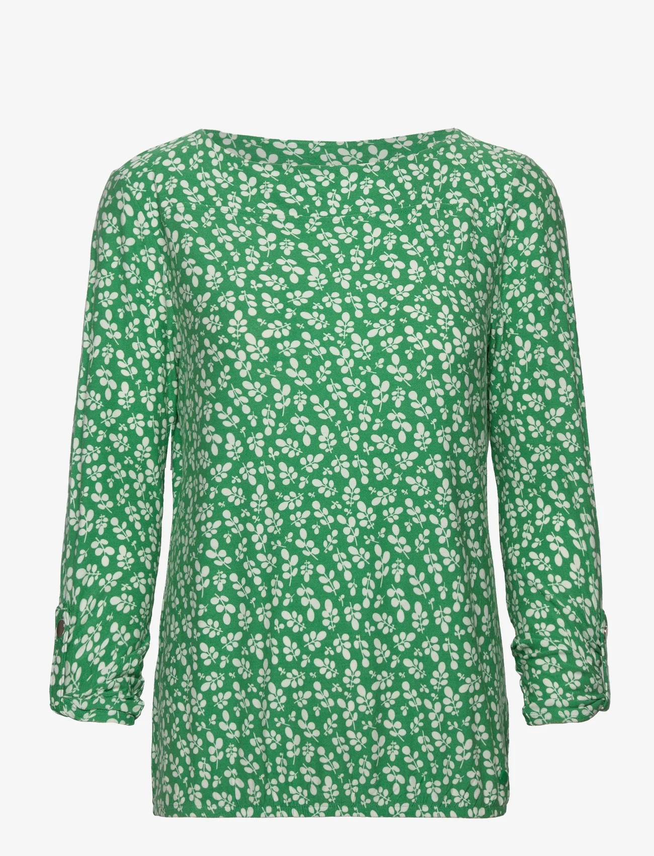 Tom Tailor - T-shirt boat neck alloverprint - green floral design - 0