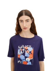 Tom Tailor - T-shirt fabric mix with print - atlantic ocean blue - 5