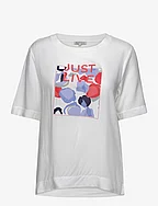 T-shirt fabric mix with print - WHISPER WHITE