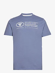Tom Tailor - printed crewneck t-shirt - lägsta priserna - greyish mid blue - 0