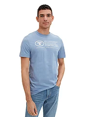 Tom Tailor - printed crewneck t-shirt - laveste priser - greyish mid blue - 2