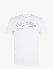 Tom Tailor - printed crewneck t-shirt - laveste priser - white - 0