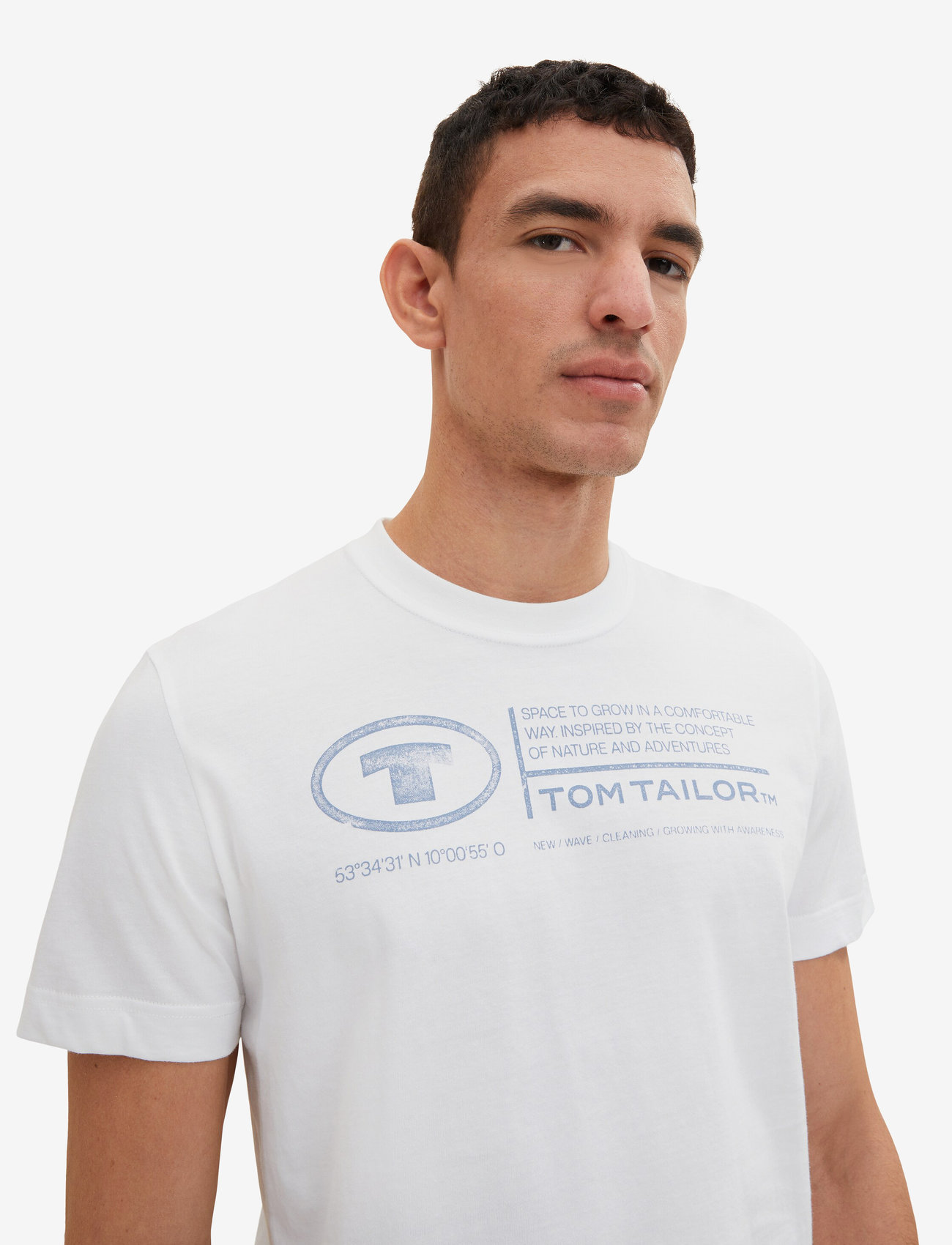 Tom Tailor - printed crewneck t-shirt - höstkläder - white - 4