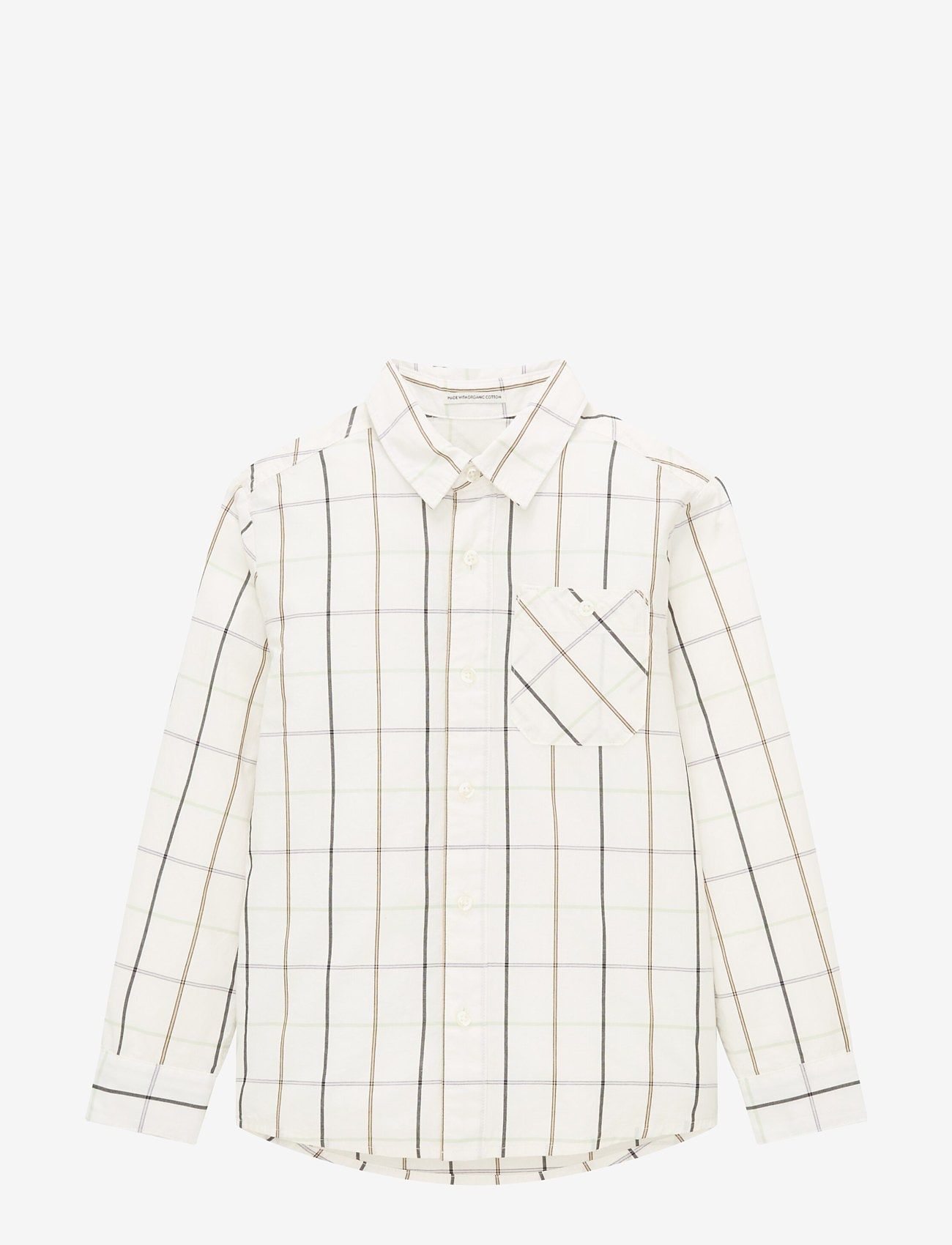 Tom Tailor - check pattern shirt with pocket - off white colorful check - 0