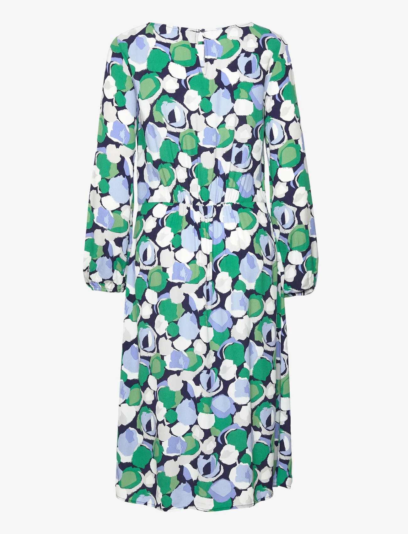 Tom Tailor - dress with smocking detail - midikleider - green flower design - 1
