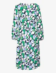 Tom Tailor - dress with smocking detail - midi dresses - green flower design - 1