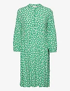 dress with volant printed - GREEN FLORAL DESIGN