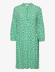 Tom Tailor - dress with volant printed - korte kjoler - green floral design - 0