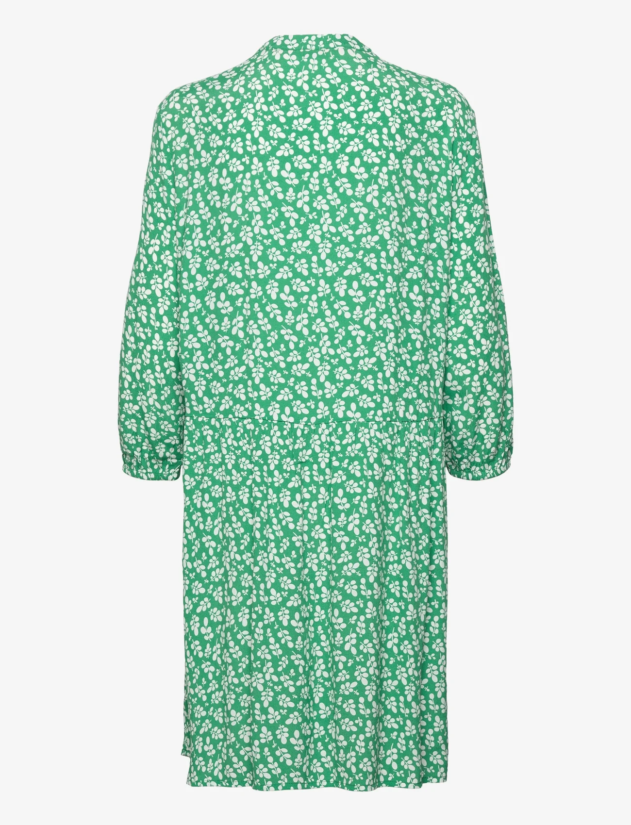 Tom Tailor - dress with volant printed - lyhyet mekot - green floral design - 1