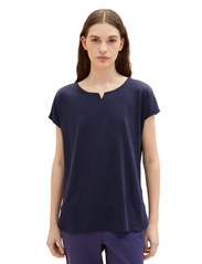 Tom Tailor - T-shirt fabric mix - laveste priser - atlantic ocean blue - 3