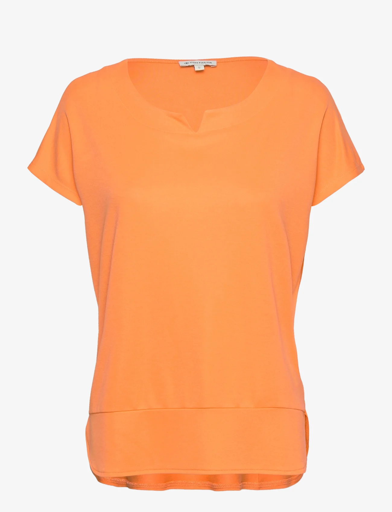 Tom Tailor - T-shirt fabric mix - t-shirts - bright mango orange - 0