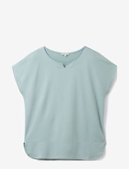 Tom Tailor - T-shirt fabric mix - laveste priser - dusty mint blue - 0