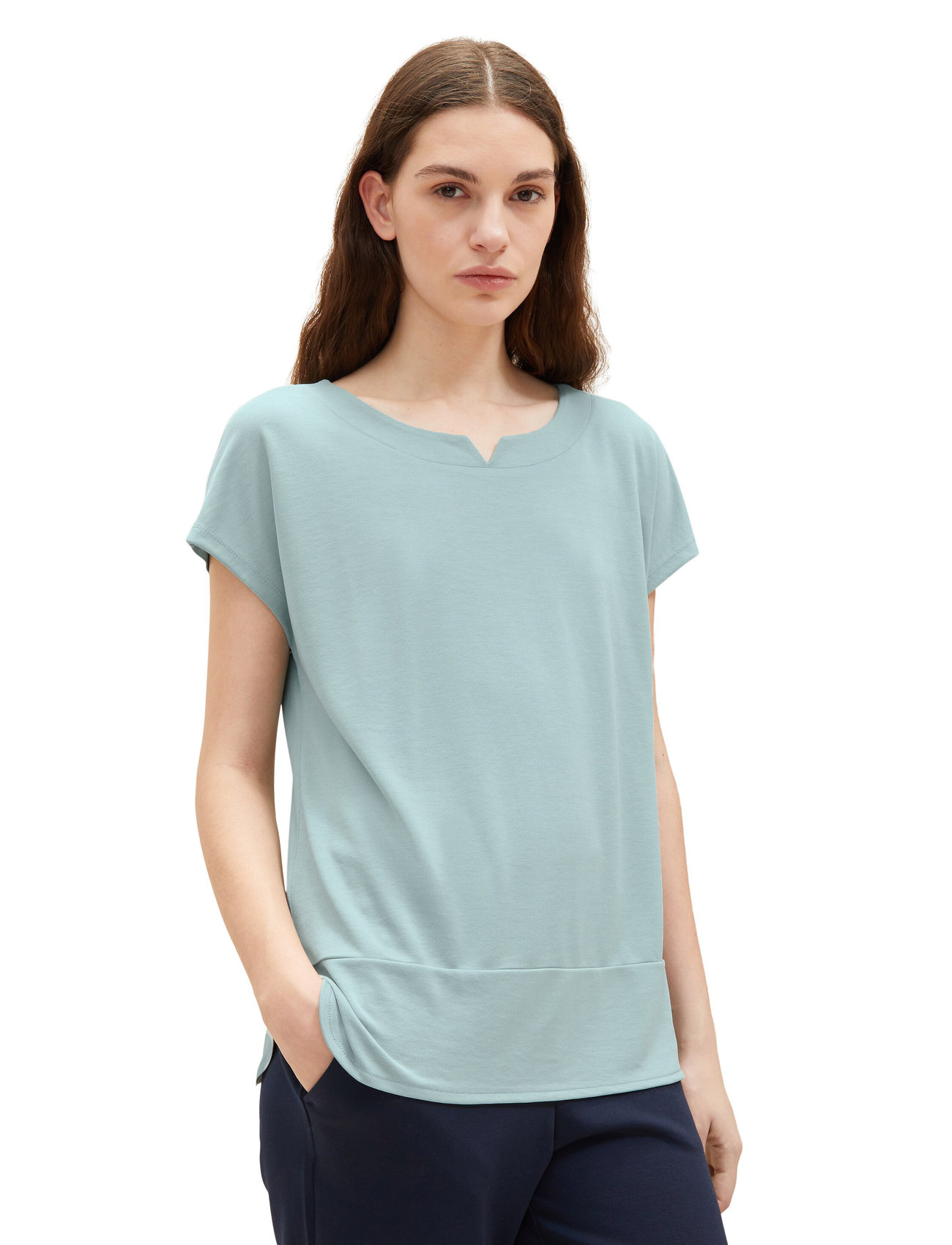 Tom Tailor - T-shirt fabric mix - laagste prijzen - dusty mint blue - 1