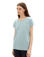 Tom Tailor - T-shirt fabric mix - alhaisimmat hinnat - dusty mint blue - 4