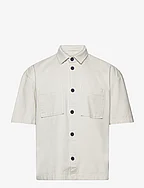 boxy twill shirt - WHITE SAND