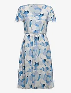 printed dress with belt - BLUE SHAPES DESIGN