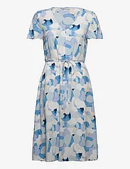 Tom Tailor - printed dress with belt - susiaučiamosios suknelės - blue shapes design - 0