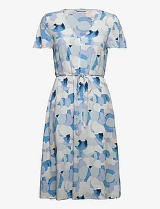 printed dress with belt, Tom Tailor