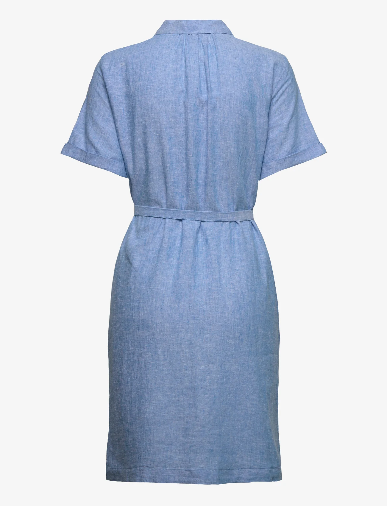 Tom Tailor - chambray linen mix dress - shirt dresses - soft cloud blue - 1