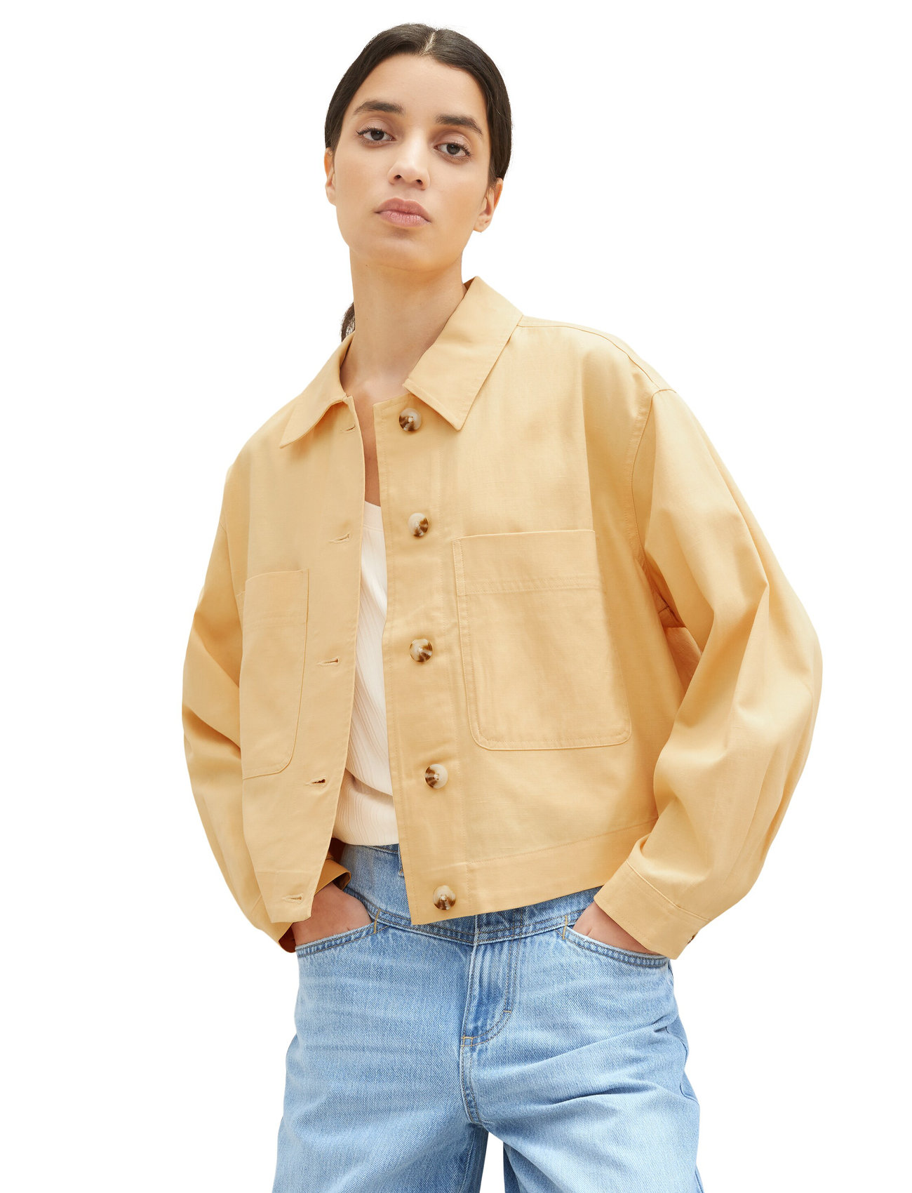 Tom Tailor - loose fit blazer jacket - spring jackets - fawn beige - 1