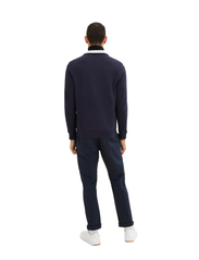 Tom Tailor - cutline sweat jacket - laveste priser - knitted navy - 4