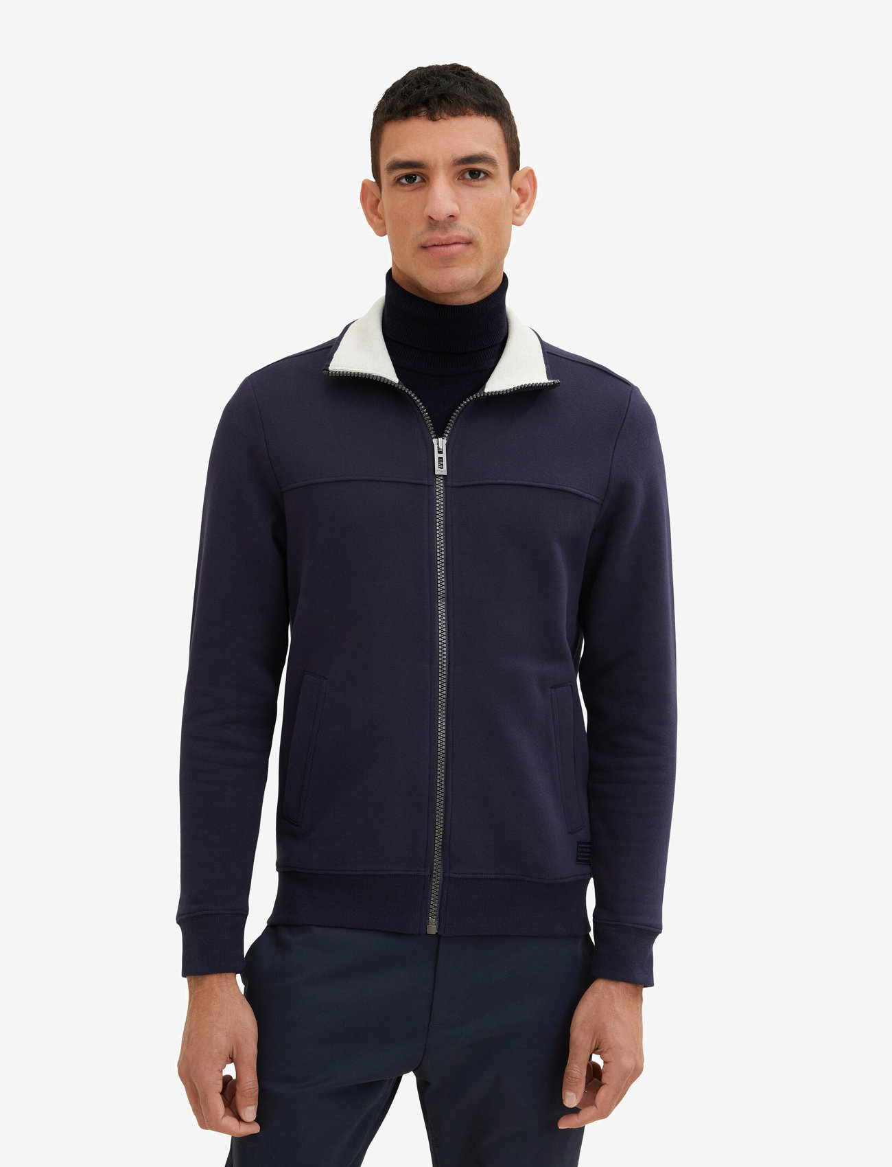 Tom Tailor - cutline sweat jacket - knitted navy - 5