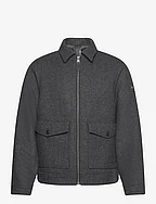 casual wool jacket - GREY BIG HERRINGBONE OPTIC