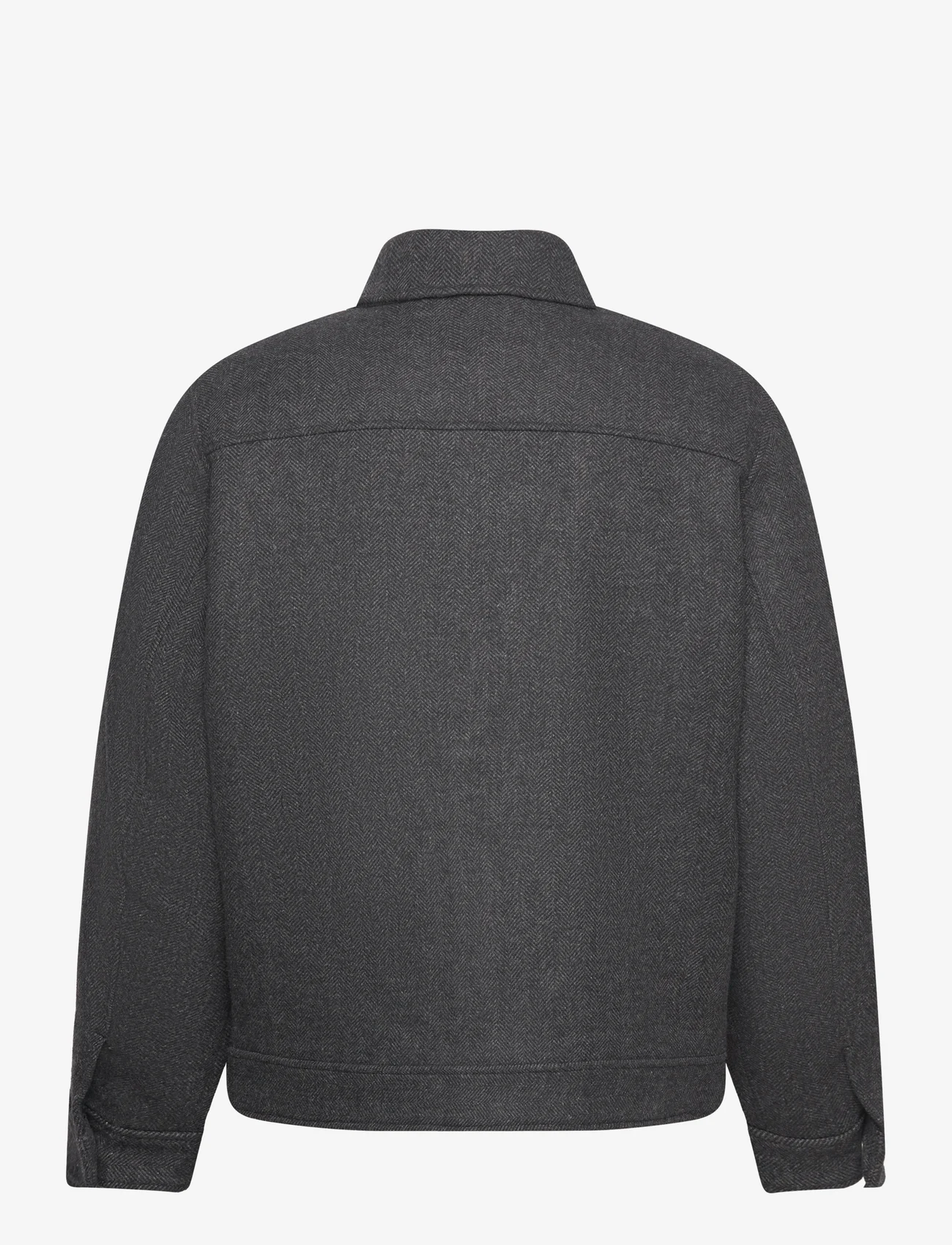 Tom Tailor - casual wool jacket - vilnoniai švarkeliai - grey big herringbone optic - 1