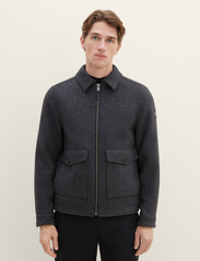 Tom Tailor - casual wool jacket - ulljakker - grey big herringbone optic - 5