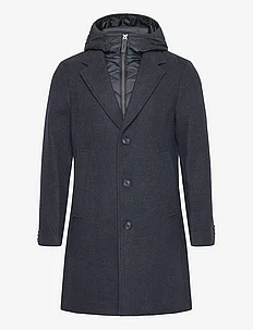 wool coat 2 in 1 with hood, Tom Tailor