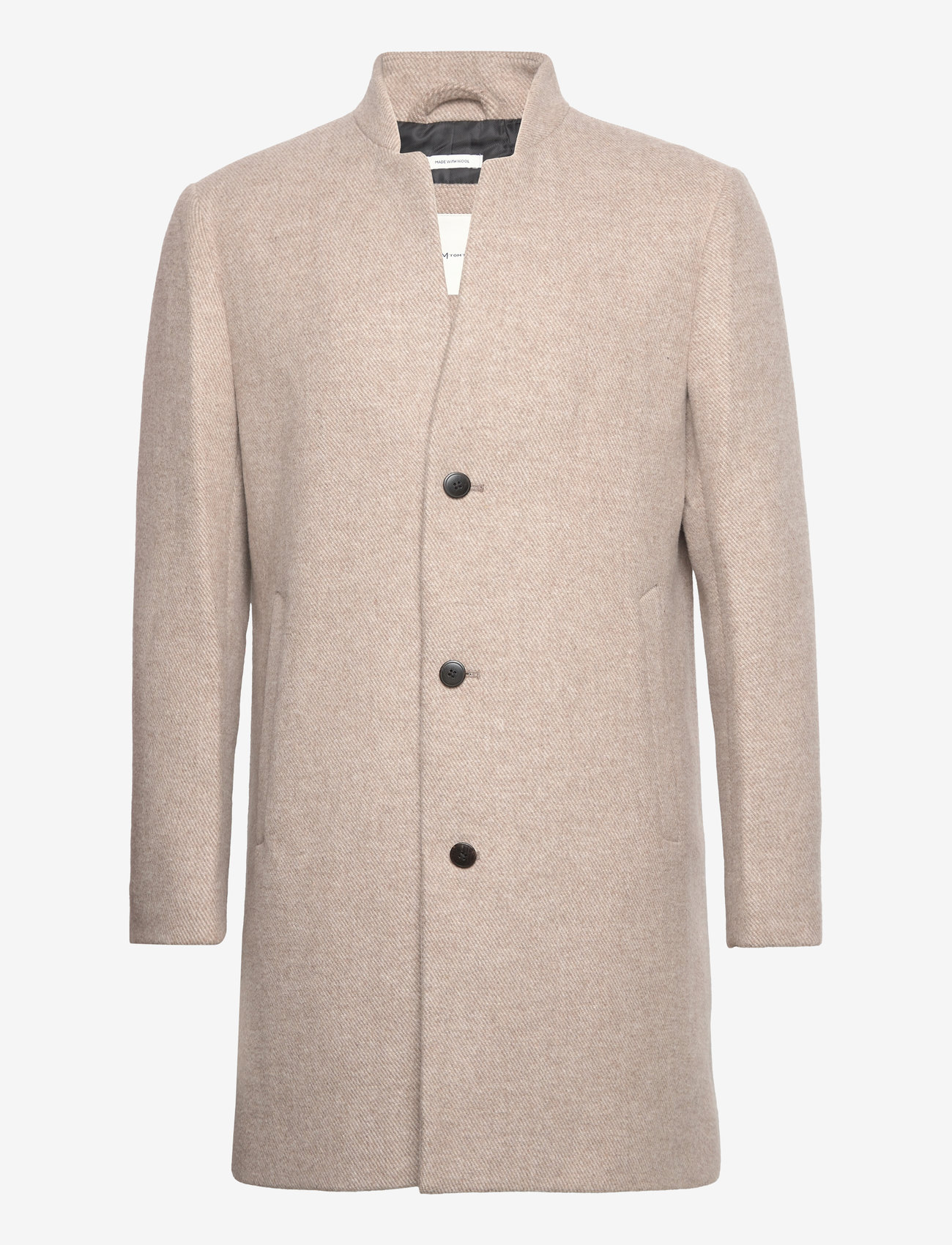 Tom Tailor - three button wool coat - talvitakit - sand off white twill structure - 0
