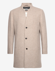 three button wool coat - SAND OFF WHITE TWILL STRUCTURE