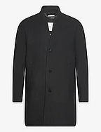three button wool coat - BLACK
