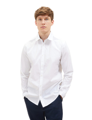 Tom Tailor - stretch poplin shirt - peruskauluspaidat - white - 4