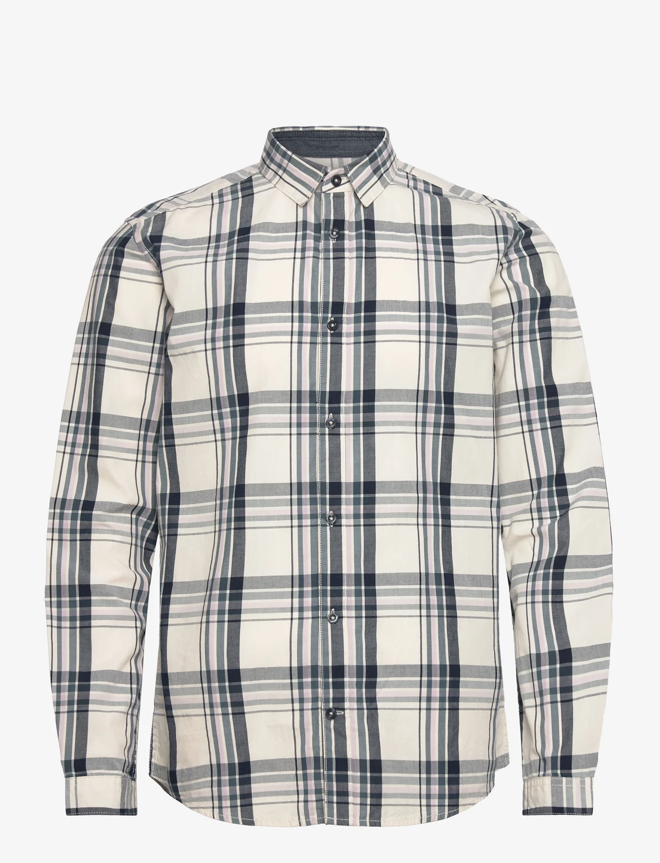 Tom Tailor - checked shir - casual skjortor - off white teal lilac check - 0