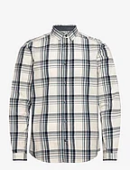 checked shir - OFF WHITE TEAL LILAC CHECK