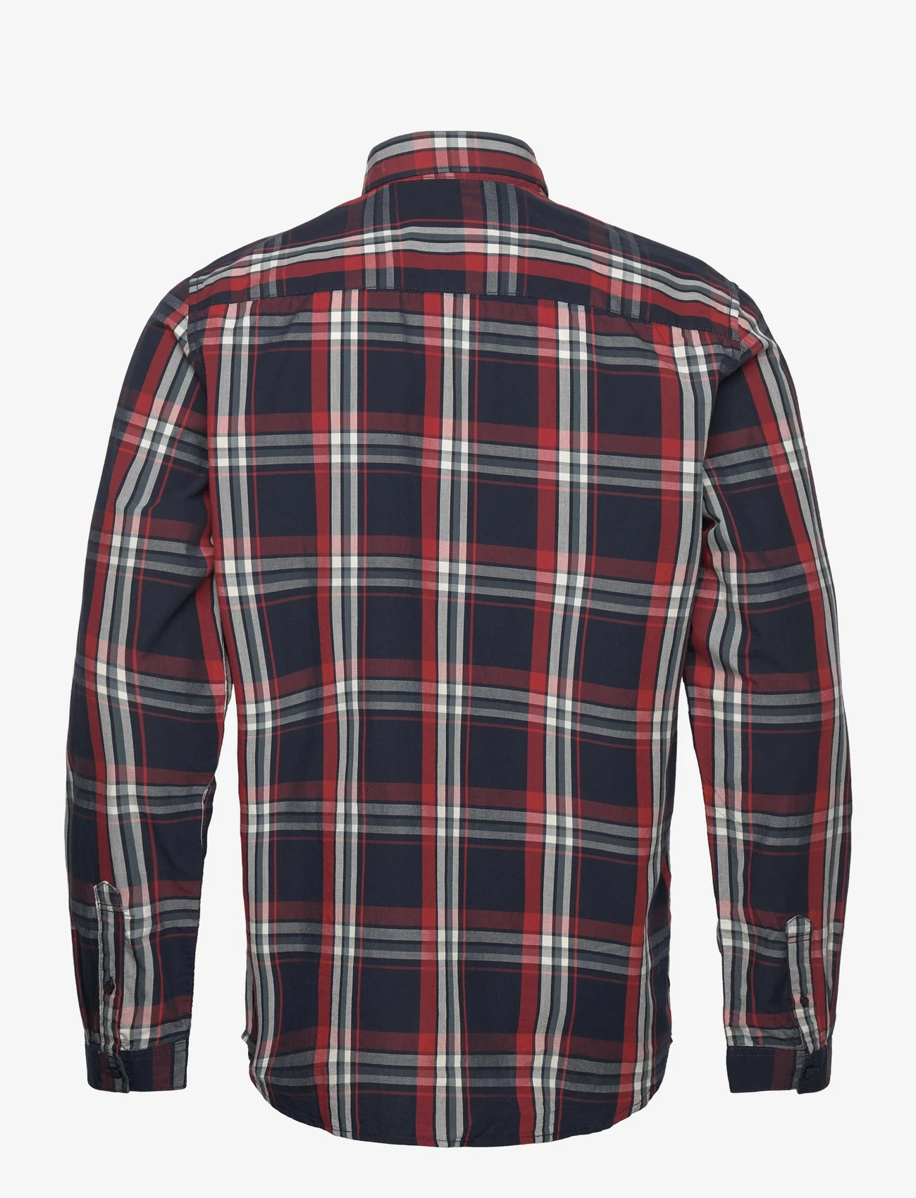 Tom Tailor - checked shir - casual skjortor - navy red check - 1
