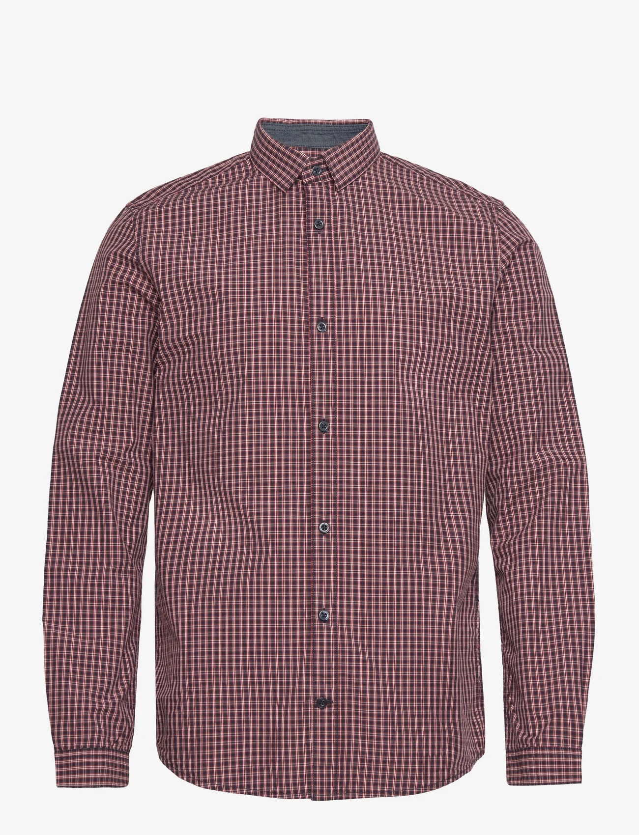 Tom Tailor - checked shir - casual skjortor - navy red small check - 0