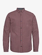 checked shir - NAVY RED SMALL CHECK