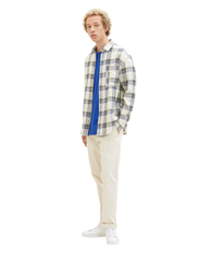 Tom Tailor - relaxed chec - casual skjortor - wool white black blue check - 2