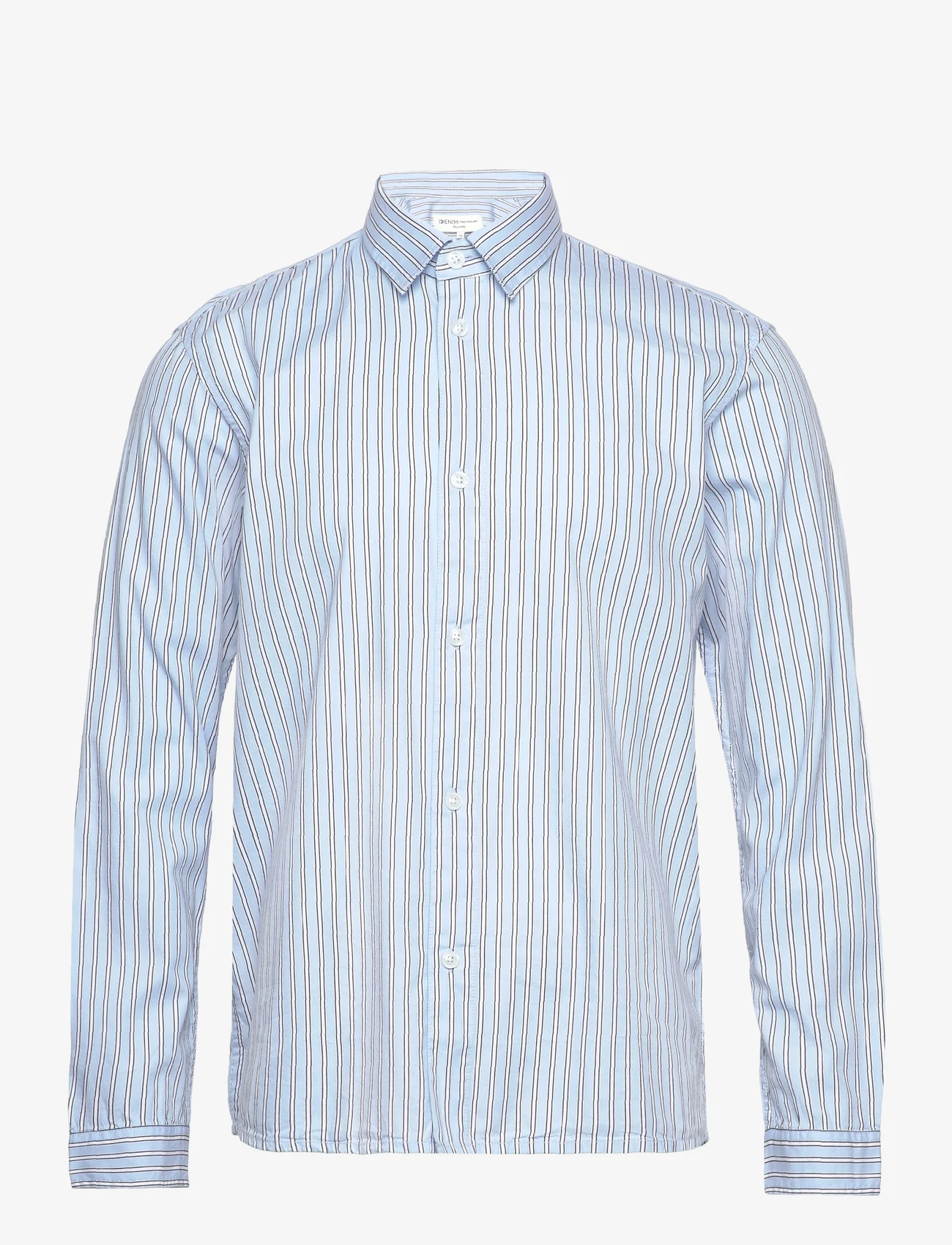 Tom Tailor - relaxed stri - avslappede skjorter - washed out middle blue stripe - 0