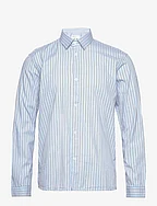 relaxed stri - WASHED OUT MIDDLE BLUE STRIPE